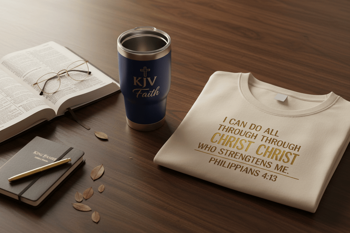 Clothed in His Word: KJV Tumblers & Philippians 4 T-Shirts - KJV Word & Light Threads