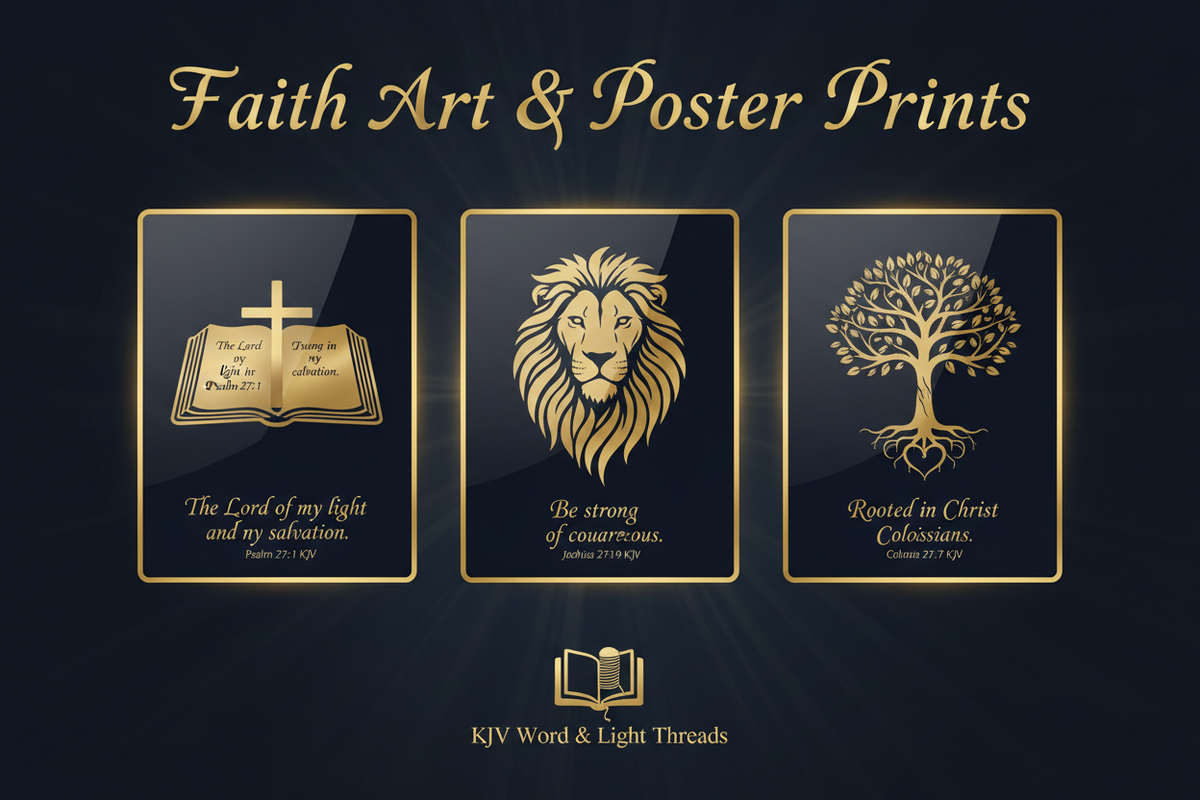 Faith Art & Poster Prints - KJV Word & Light Threads