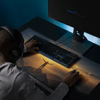Man on Mountain Faith | 2 Corinthians 5:7 – KJV Faith Gaming Mouse Pad - KJV Word & Light Threads
