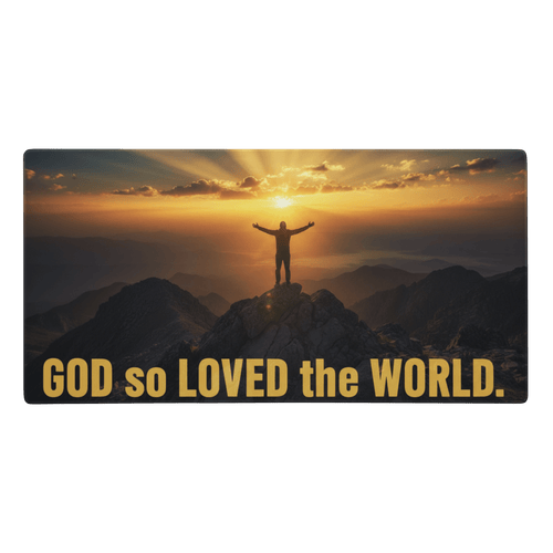 God So Loved The World | John 3:16 – KJV Faith Gaming Mouse Pad - KJV Word & Light Threads