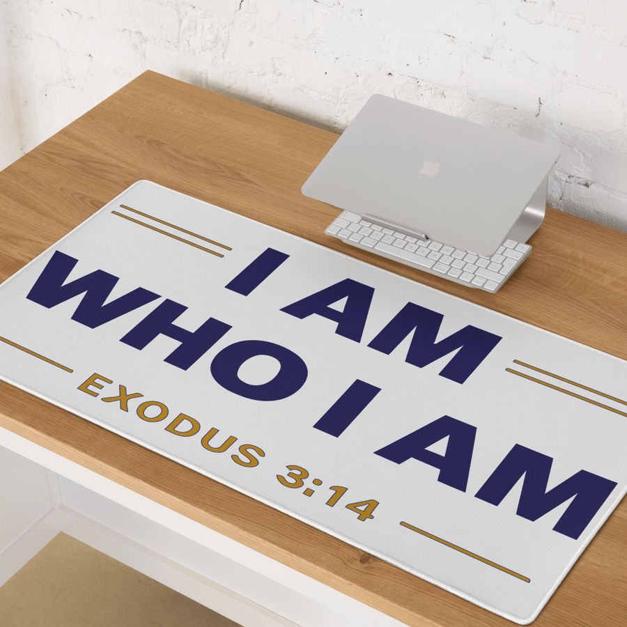 I AM WHO I AM | Exodus 3:14 – KJV Faith Gaming Mouse Pad - KJV Word & Light Threads