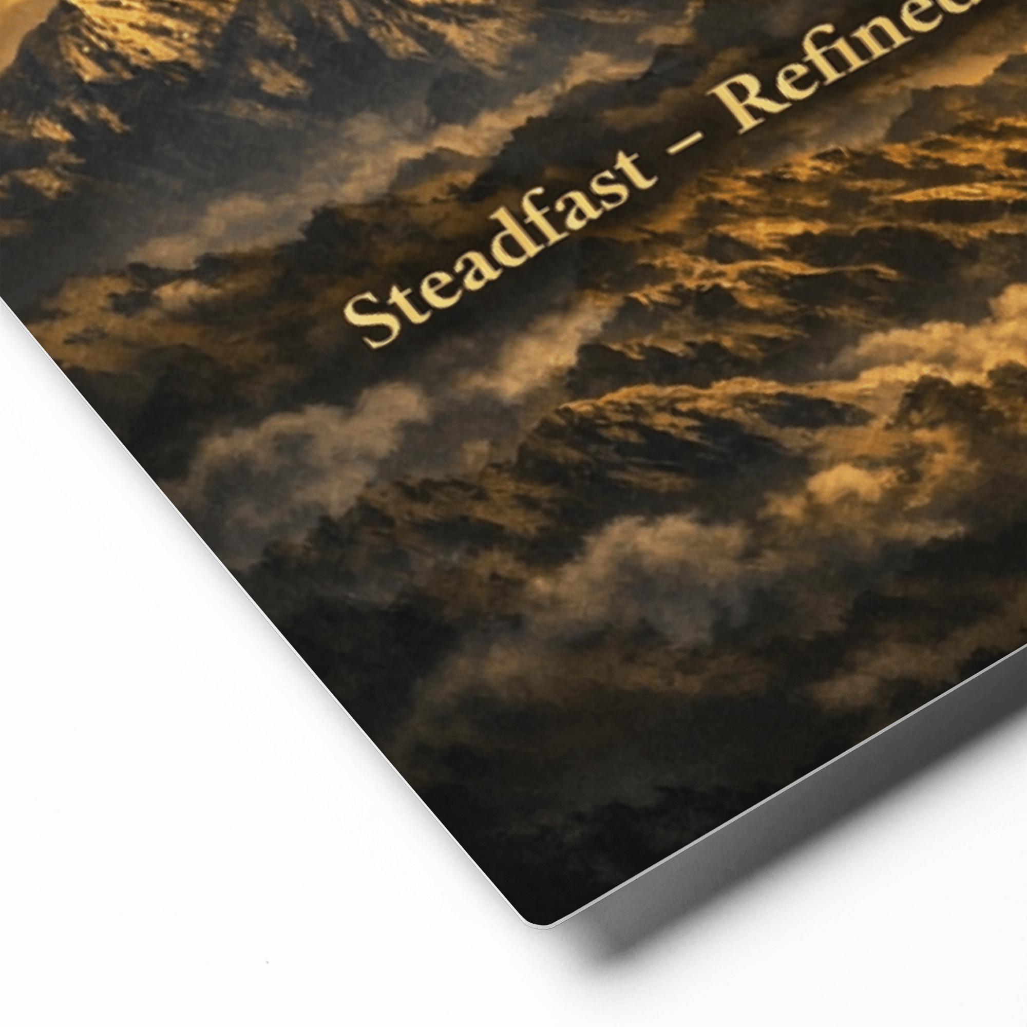 Steadfast, Refined, Radiant, Resilient & Redeemed | Isaiah 41:10 – KJV Faith Metal Print - KJV Word & Light Threads