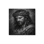 Jesus Our Lord Black & White | Crown of Thorns – KJV Faith Metal Print - KJV Word & Light Threads