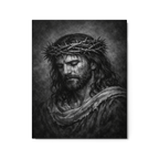 Jesus Our Lord Black & White | Crown of Thorns – KJV Faith Metal Print - KJV Word & Light Threads