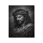 Jesus Our Lord Black & White | Crown of Thorns – KJV Faith Metal Print - KJV Word & Light Threads