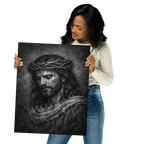 Jesus Our Lord Black & White | Crown of Thorns – KJV Faith Metal Print - KJV Word & Light Threads