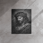 Jesus Our Lord Black & White | Crown of Thorns – KJV Faith Metal Print - KJV Word & Light Threads