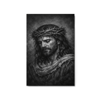 Jesus Our Lord Black & White | Crown of Thorns – KJV Faith Metal Print - KJV Word & Light Threads