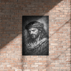 Jesus Our Lord Black & White | Crown of Thorns – KJV Faith Metal Print - KJV Word & Light Threads