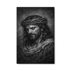 Jesus Our Lord Black & White | Crown of Thorns – KJV Faith Metal Print - KJV Word & Light Threads