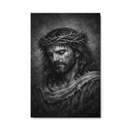 Jesus Our Lord Black & White | Crown of Thorns – KJV Faith Metal Print - KJV Word & Light Threads