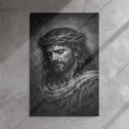 Jesus Our Lord Black & White | Crown of Thorns – KJV Faith Metal Print - KJV Word & Light Threads