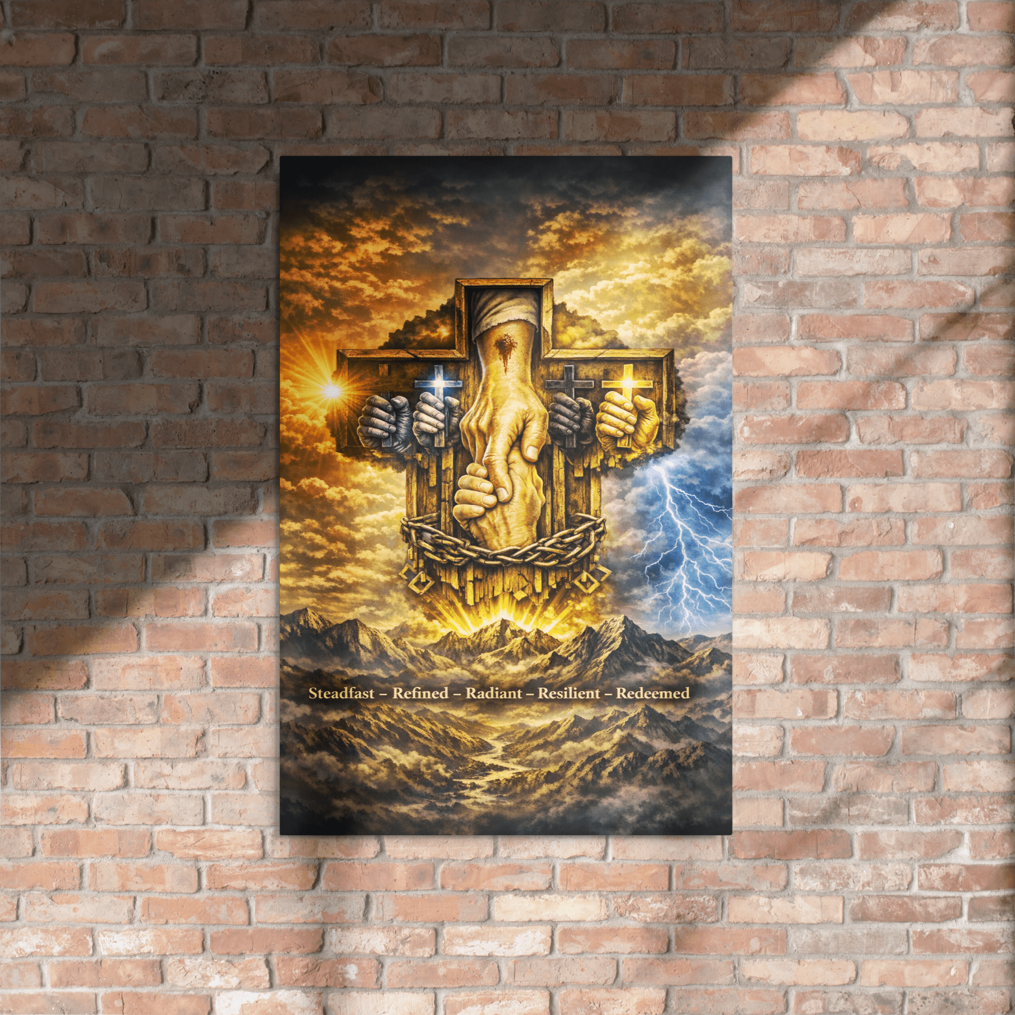 Steadfast, Refined, Radiant, Resilient & Redeemed | Isaiah 41:10 – KJV Faith Metal Print - KJV Word & Light Threads