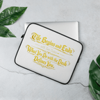 Life Begins and Ends with Two Dates | KJV Faith Laptop Sleeve - KJV Word & Light Threads