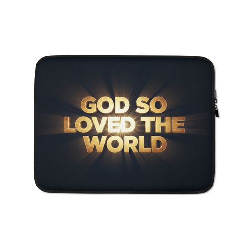 God So Loved The World II | John 3:16 – KJV Faith Laptop Sleeve - KJV Word & Light Threads