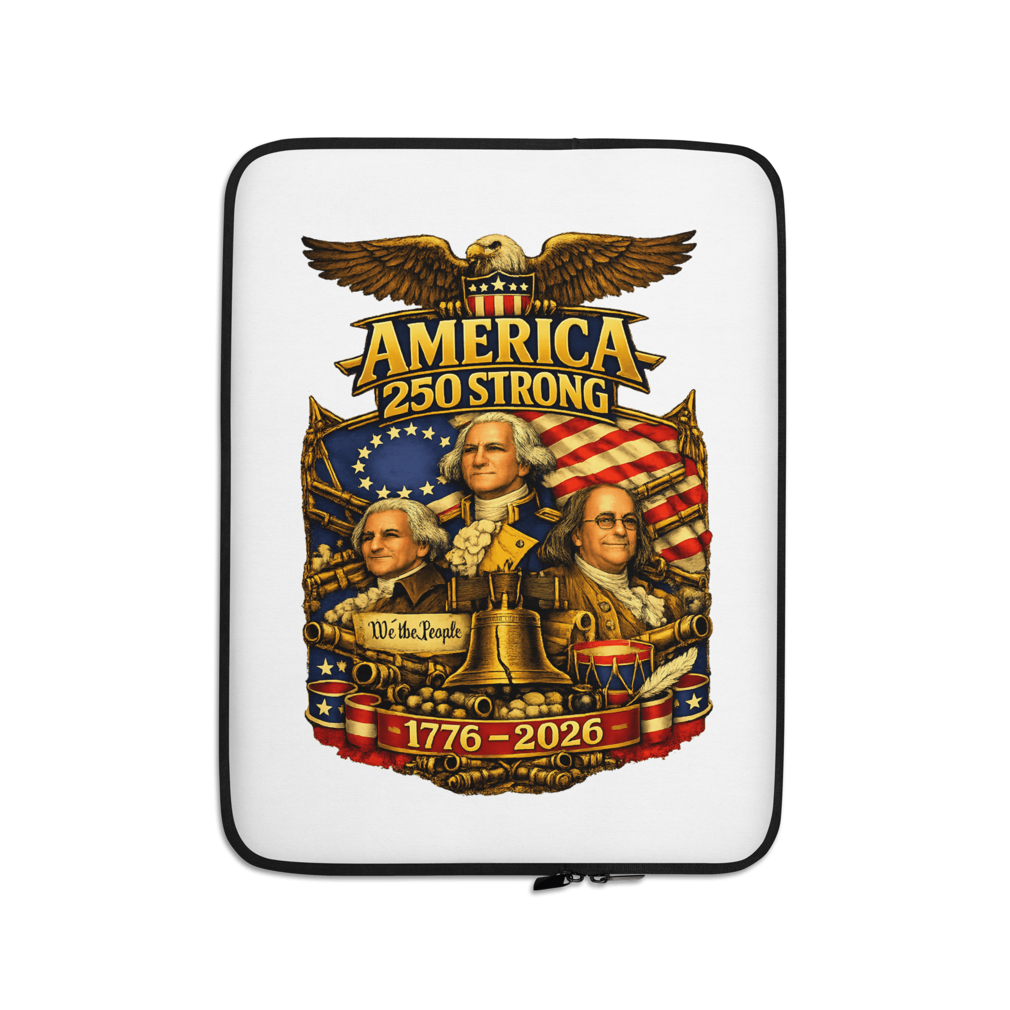 America 250 Strong | 1776–2026 – KJV Faith Laptop Sleeve - KJV Word & Light Threads