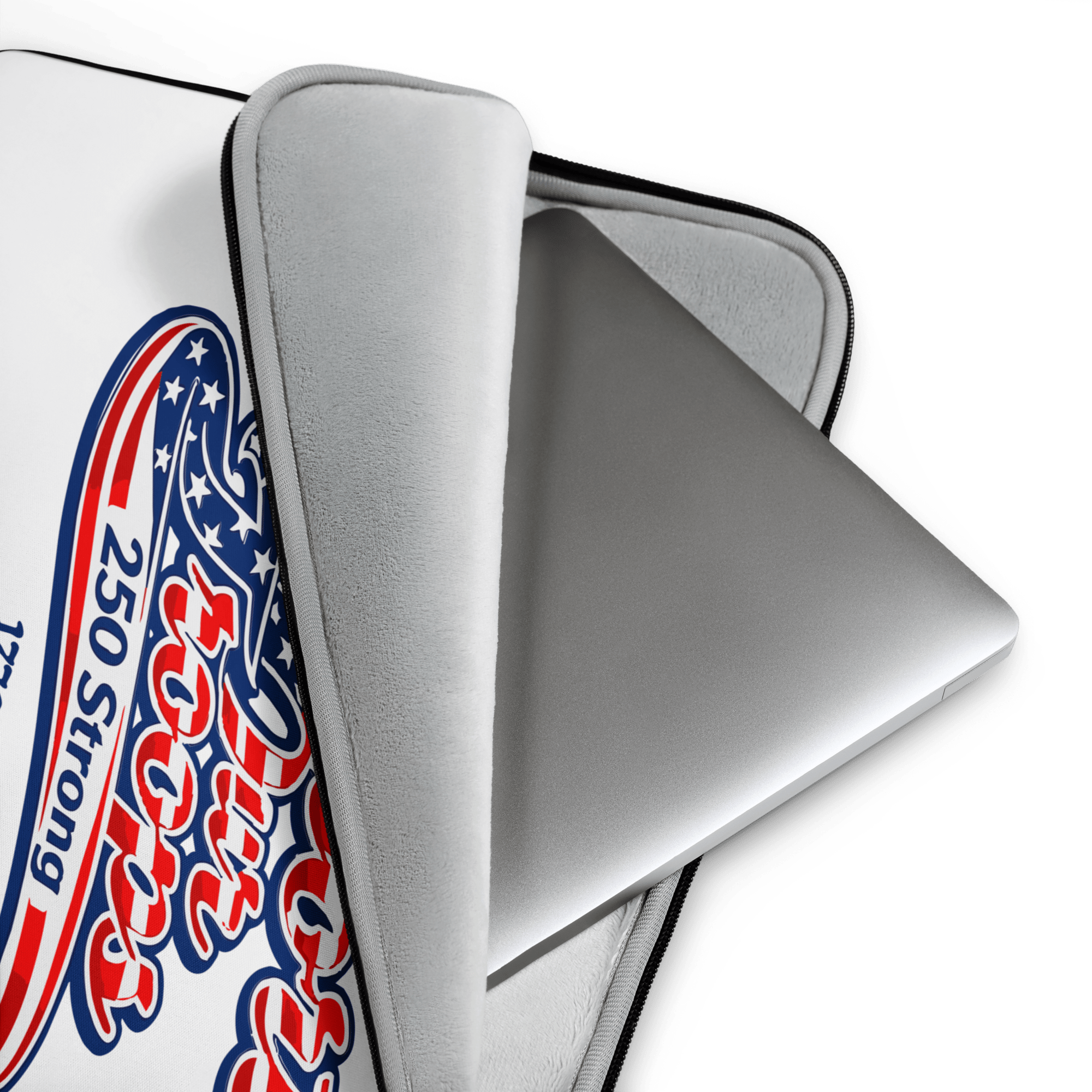 Support Our Troops 250 Strong | 1776–2026 – KJV Faith Laptop Sleeve - KJV Word & Light Threads