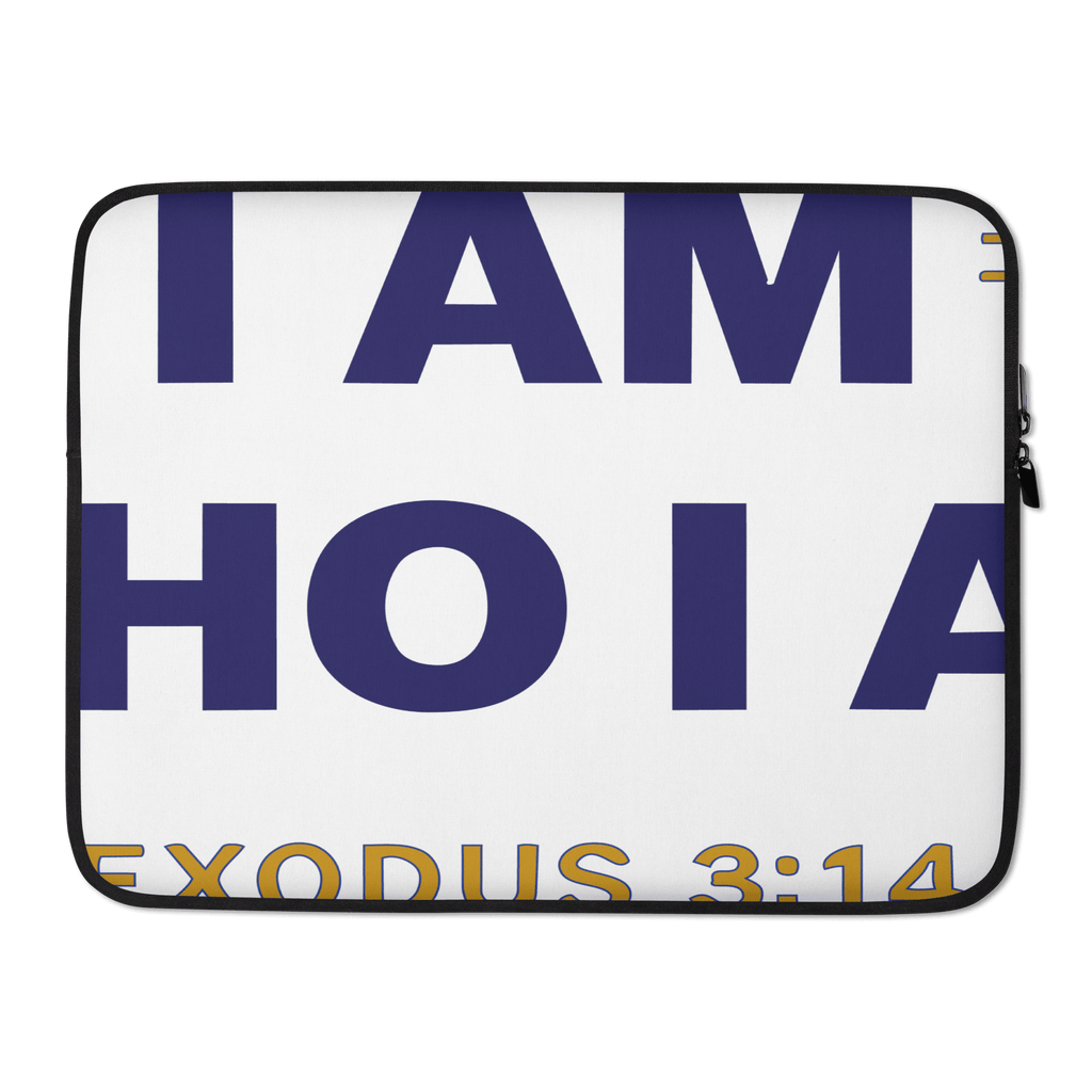 I AM WHO I AM | Exodus 3:14 – KJV Faith Laptop Sleeve - KJV Word & Light Threads