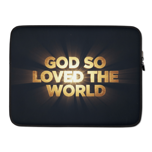 God So Loved The World II | John 3:16 – KJV Faith Laptop Sleeve - KJV Word & Light Threads