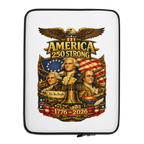 America 250 Strong | 1776–2026 – KJV Faith Laptop Sleeve - KJV Word & Light Threads