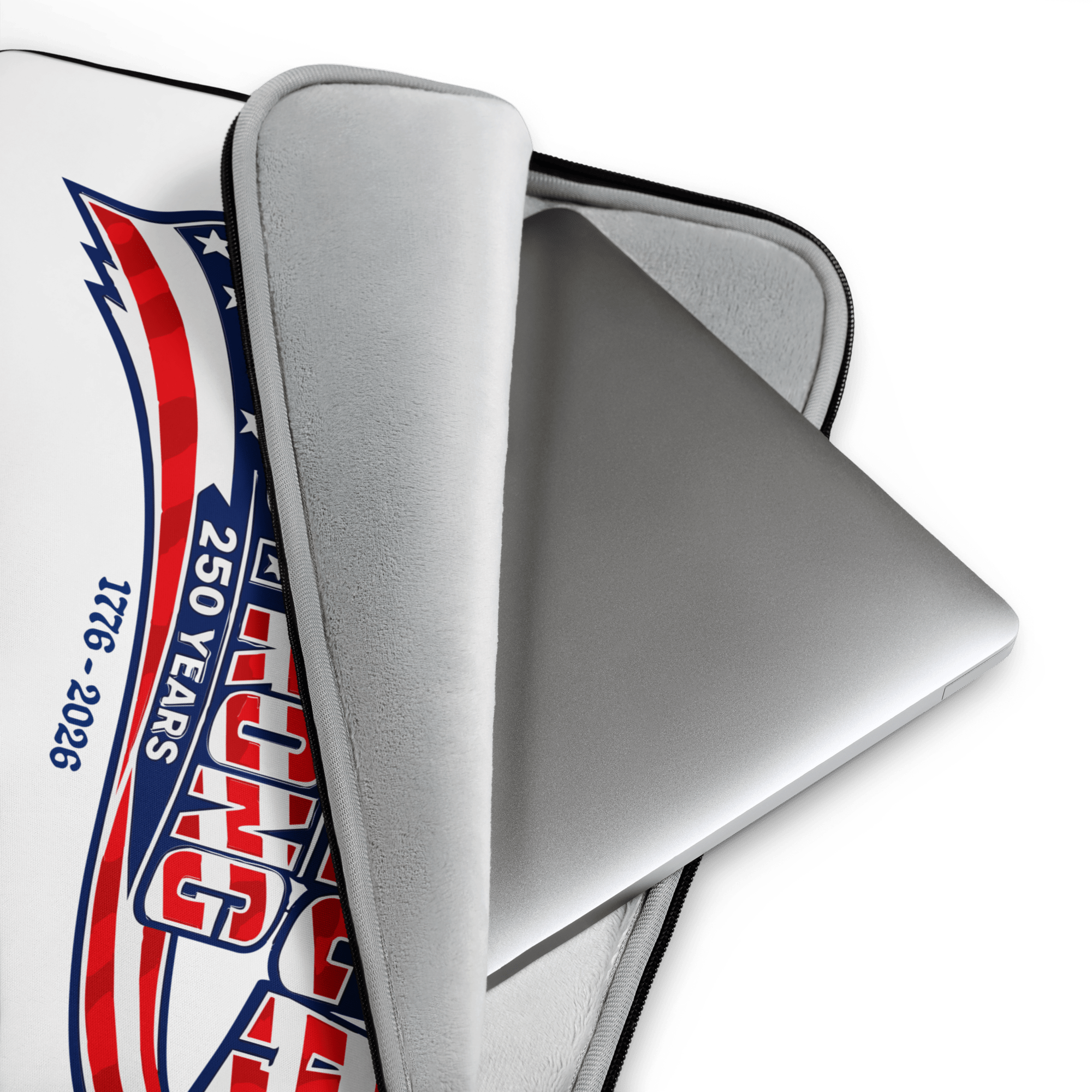 America Strong 250 Years | 1776–2026 – KJV Faith Laptop Sleeve - KJV Word & Light Threads