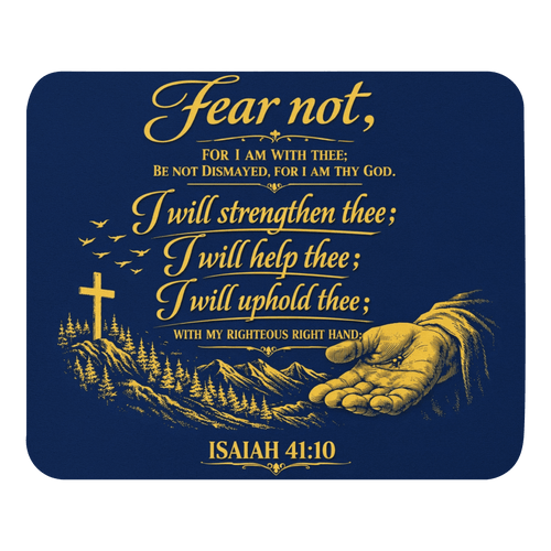 Fear Not | Isaiah 41:10 – KJV Faith Mouse Pad - KJV Word & Light Threads