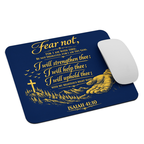 Fear Not | Isaiah 41:10 – KJV Faith Mouse Pad - KJV Word & Light Threads