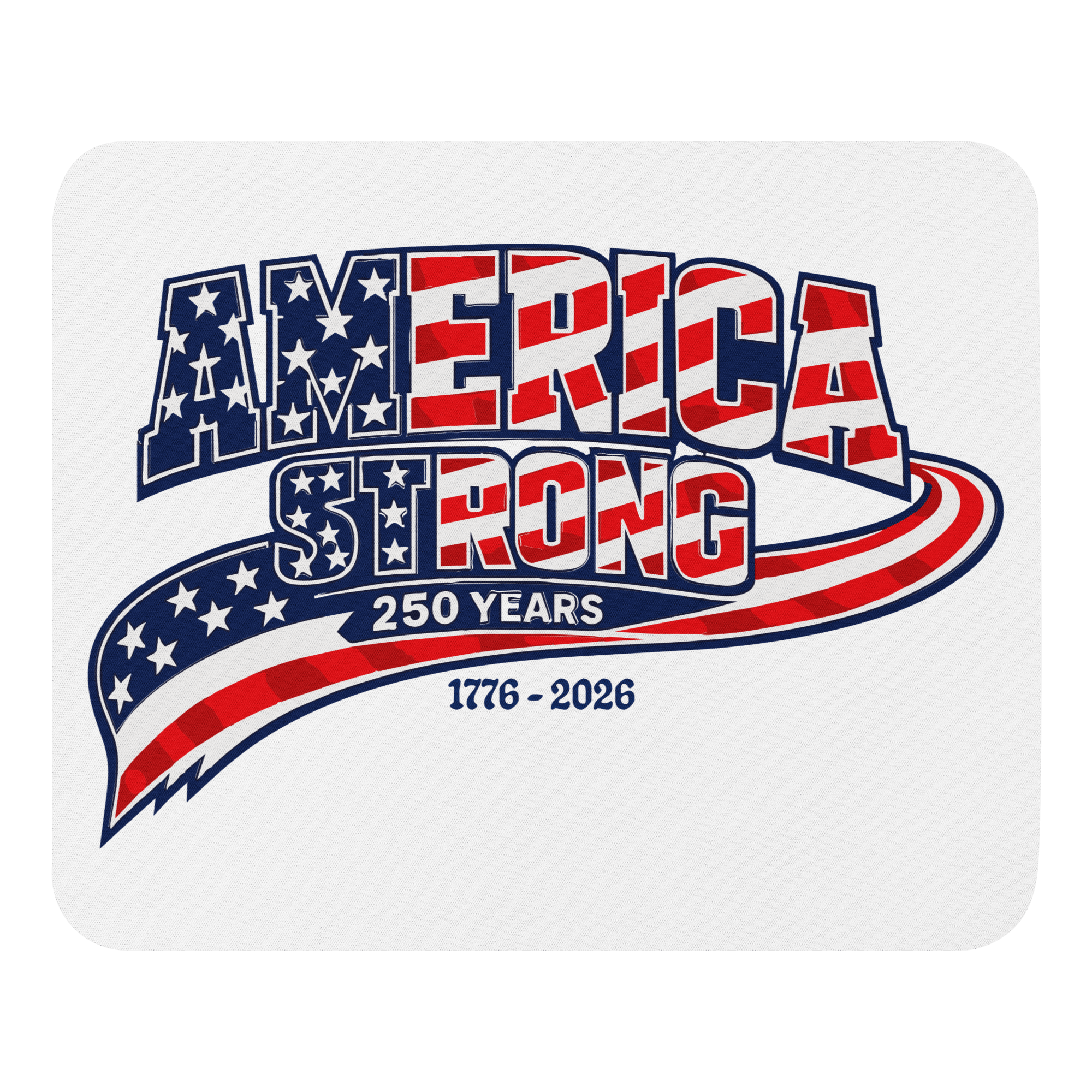 America Strong 250 Years | Isaiah 40:29 – KJV Faith Mouse Pad - KJV Word & Light Threads