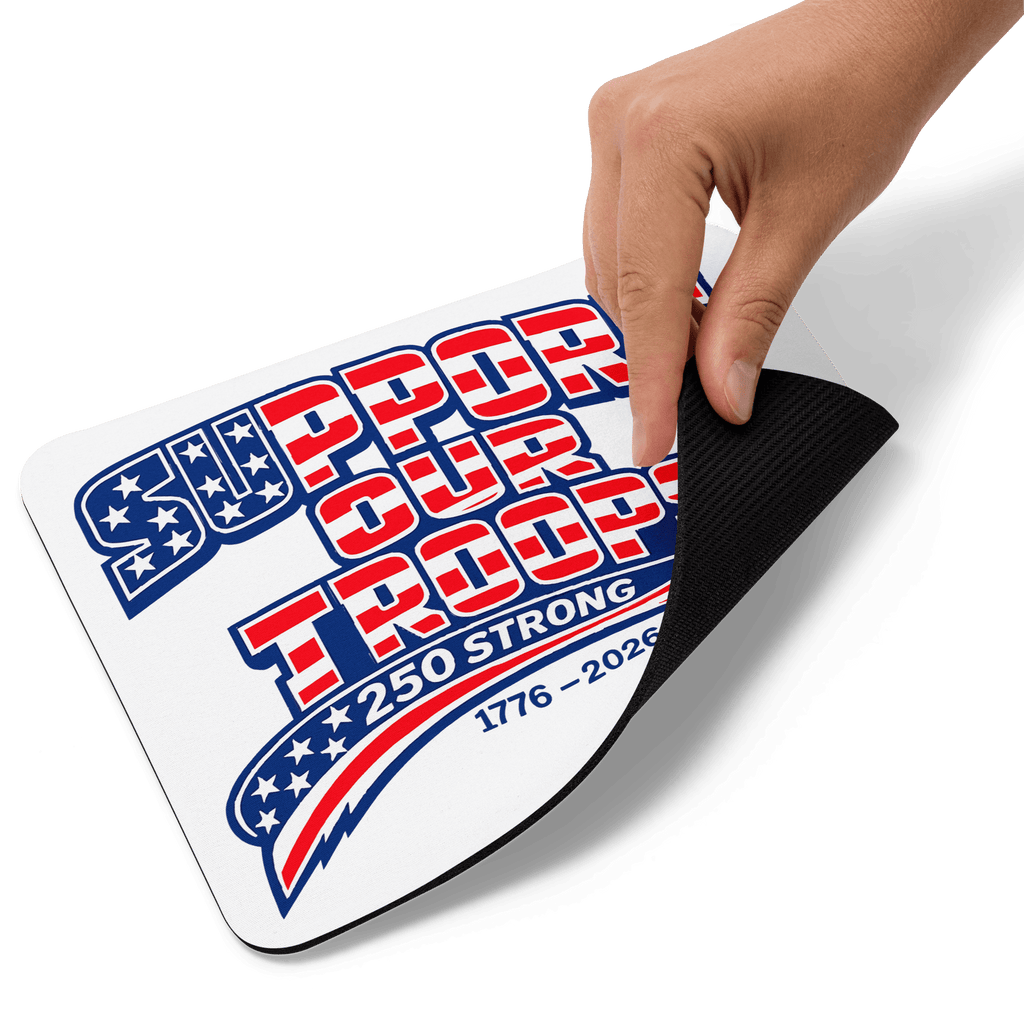 Support Our Troops II 250 Strong | 1776–2026 – KJV Faith Mouse Pad - KJV Word & Light Threads