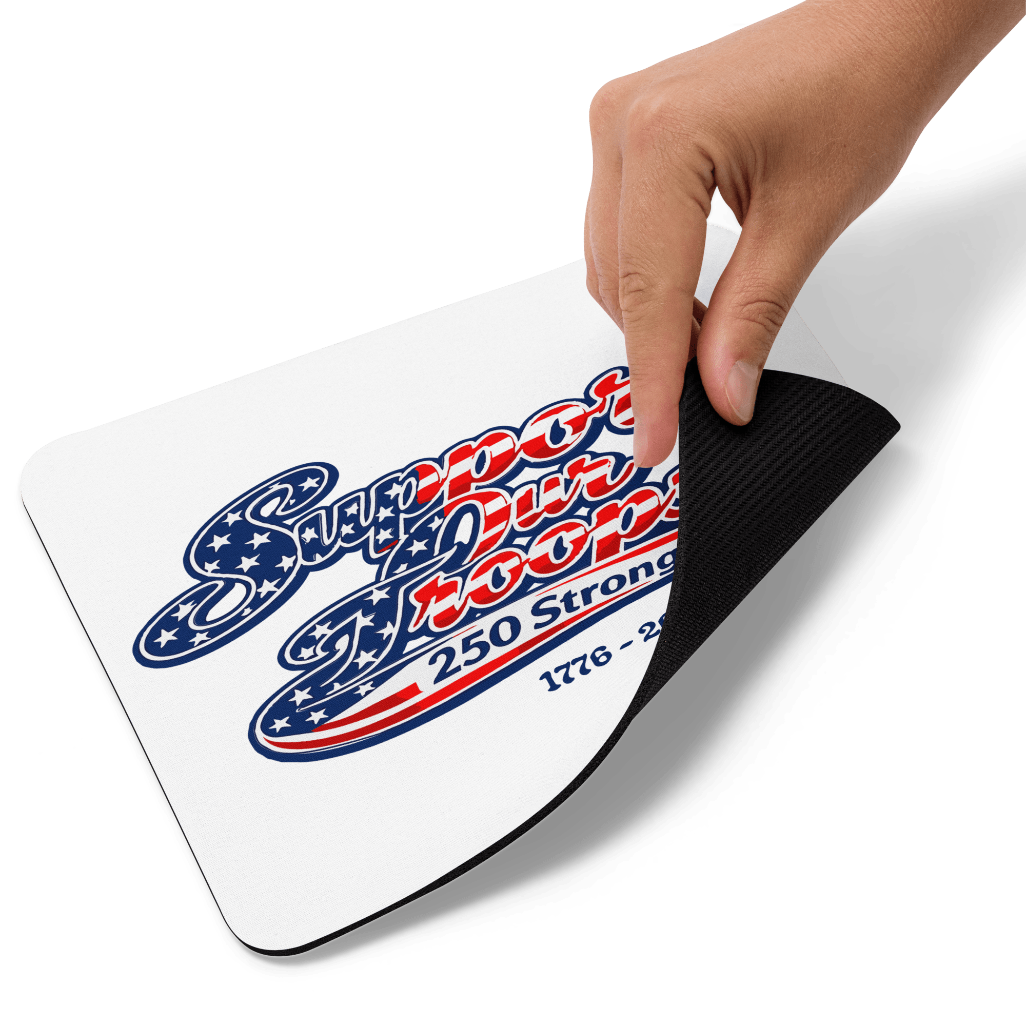 Support Our Troops 250 Strong | 1776–2026 – KJV Faith Mouse Pad - KJV Word & Light Threads