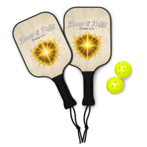 Armor of Light | Romans 13:12 – KJV Faith Pickleball Paddle Set - KJV Word & Light Threads