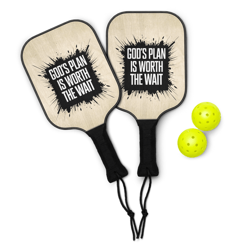 God's Plan Is Worth the Wait | Jeremiah 29:11 – KJV Faith Pickleball Paddle Set - KJV Word & Light Threads