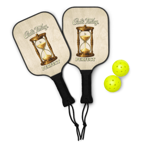 God's Timing Is Perfect II | Ecclesiastes 3:11 – KJV Faith Pickleball Paddle Set - KJV Word & Light Threads