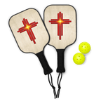 Ask, Seek, Knock Cross | Matthew 7:7 – KJV Faith Pickleball Paddle Set - KJV Word & Light Threads