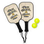 Pray, Believe, & Receive | Mark 11:24 – KJV Faith Pickleball Paddle Set - KJV Word & Light Threads