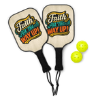 Faith All The Way Up | Hebrews 11:1 – KJV Faith Pickleball Paddle Set - KJV Word & Light Threads