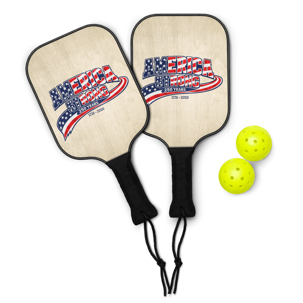 America Strong – 250 Years | 1776–2026 KJV Faith Pickleball Paddle Set - KJV Word & Light Threads