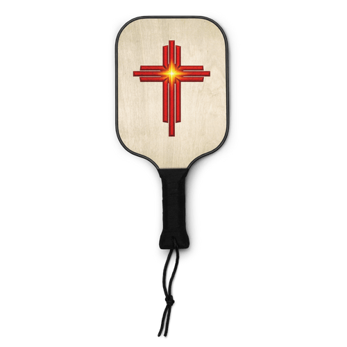 Ask, Seek, Knock Cross | Matthew 7:7 – KJV Faith Pickleball Paddle Set - KJV Word & Light Threads