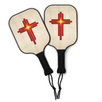 Ask, Seek, Knock Cross | Matthew 7:7 – KJV Faith Pickleball Paddle Set - KJV Word & Light Threads