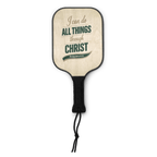 I Can Do All Things | Philippians 4:13 – KJV Faith Pickleball Paddle Set | Tan & Green - KJV Word & Light Threads