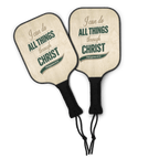 I Can Do All Things | Philippians 4:13 – KJV Faith Pickleball Paddle Set | Tan & Green - KJV Word & Light Threads