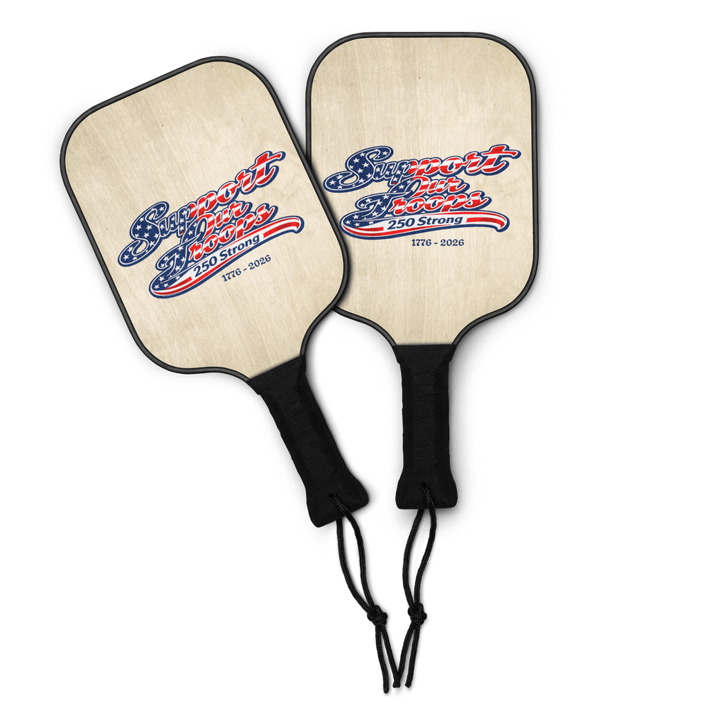 Support Our Troops – 250 Strong | 1776–2026 KJV Faith Pickleball Paddle Set - KJV Word & Light Threads