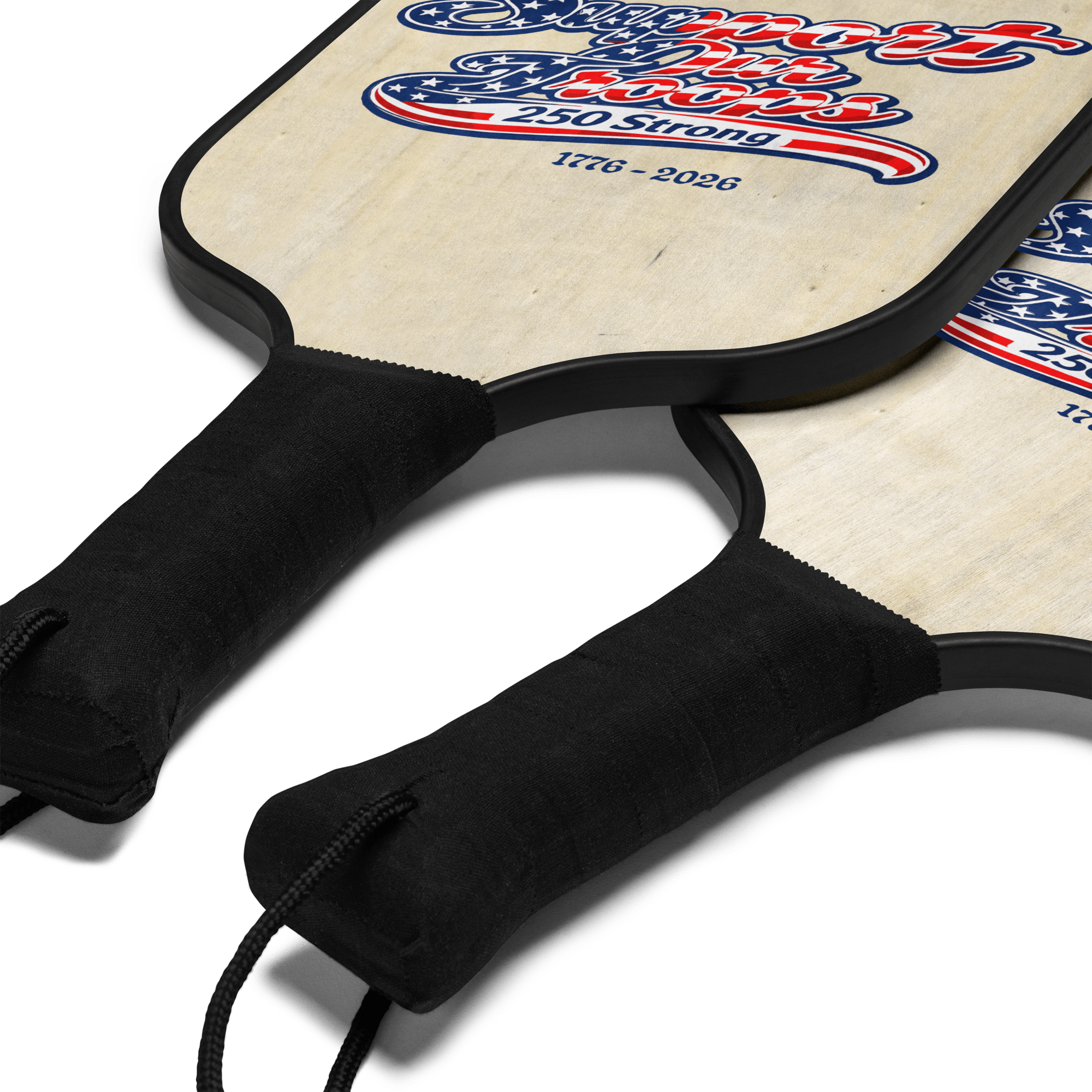 Support Our Troops – 250 Strong | 1776–2026 KJV Faith Pickleball Paddle Set - KJV Word & Light Threads