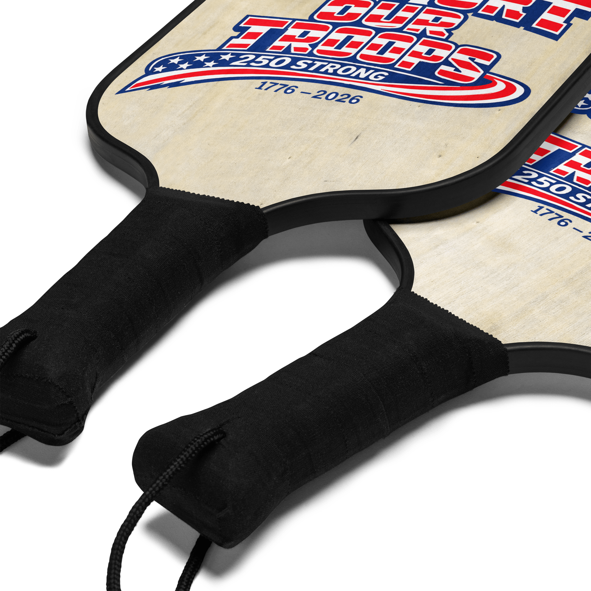 Support Our Troops – 250 Strong II | 1776–2026 KJV Faith Pickleball Paddle Set - KJV Word & Light Threads
