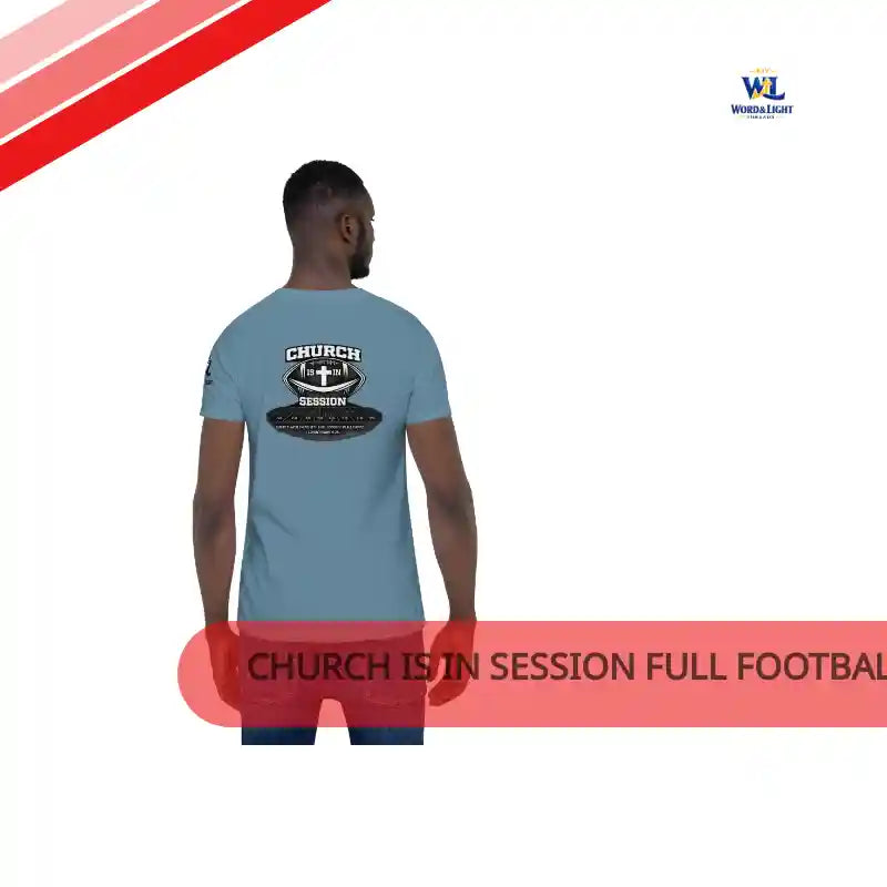 Church Is in Session Full Football Bright | 1 Corinthians 9:25 &ndash; KJV Faith Unisex T-Shirt by@Outfy