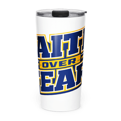 Faith Over Fear | 2 Timothy 1:7 – KJV Faith 20oz Tapered Tumbler – B / G - KJV Word & Light Threads