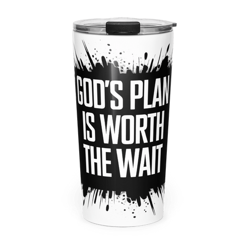 GOD'S Plan Is Worth the Wait | Habakkuk 2:3 – KJV Faith 20oz Tapered Tumbler - KJV Word & Light Threads