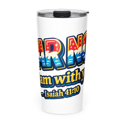 FEAR NOT, For I Am With You | Isaiah 41:10 – KJV Faith 20oz Tapered Tumbler - KJV Word & Light Threads