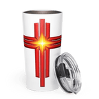 ASK, SEEK, KNOCK | Cross Design – Matthew 7:7 – KJV Faith 20oz Tapered Tumbler - KJV Word & Light Threads