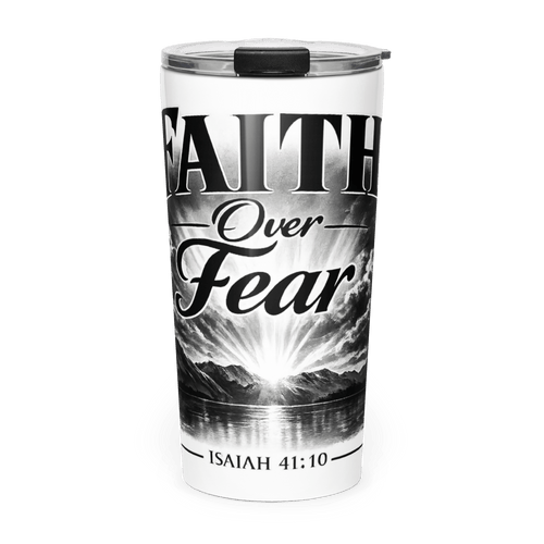 Faith Over Fear III | 2 Timothy 1:7 – KJV Faith 20oz Tapered Tumbler - KJV Word & Light Threads